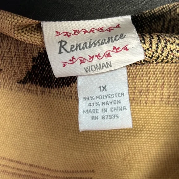 🍁 Vintage Carpet Tapestry Fall Leaves Full Zip Lightweight Jacket Coat - Picture 5 of 5